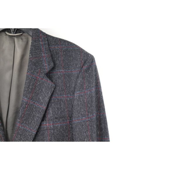 Vintage Christian Dior sport coat Men's 46R windowpane two button plaid  notch - Picture 3 of 12